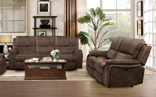 Furniture of America - Henricus Sofa + Loveseat in Dark Brown - CM9911DB-2PC View 1