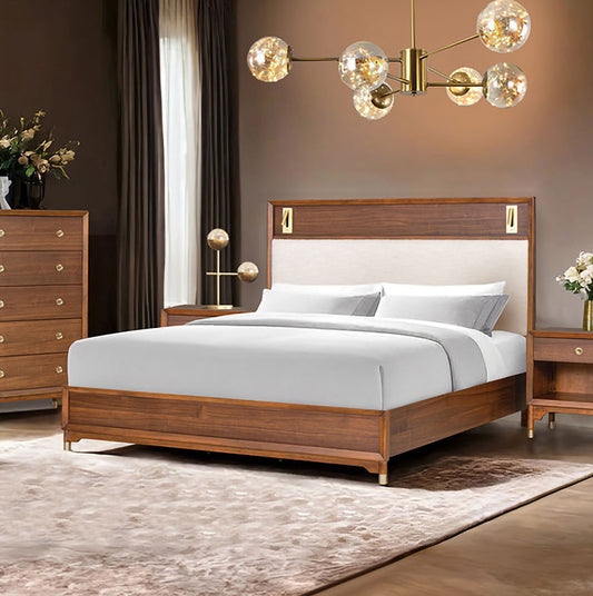 Furniture of America - Hepburne Queen Bed in Walnut - FM74000WN-Q-BED View 1