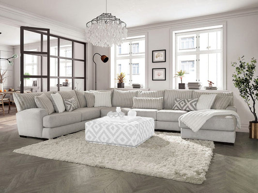 Furniture of America - Hermiston Sectional w/ Armless Chair in Gray - SM5171-SECT+AC View 1