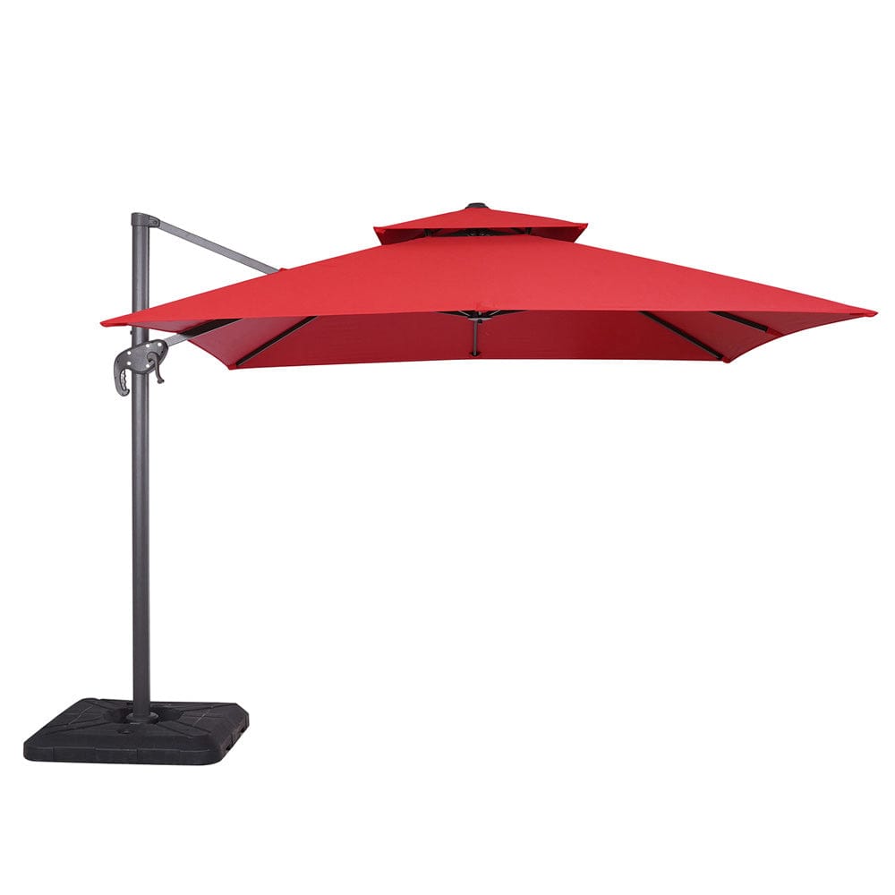 Furniture of America - Hero 10' Square Umbrella with Base in Red - LA-A028RD+BASE View 1