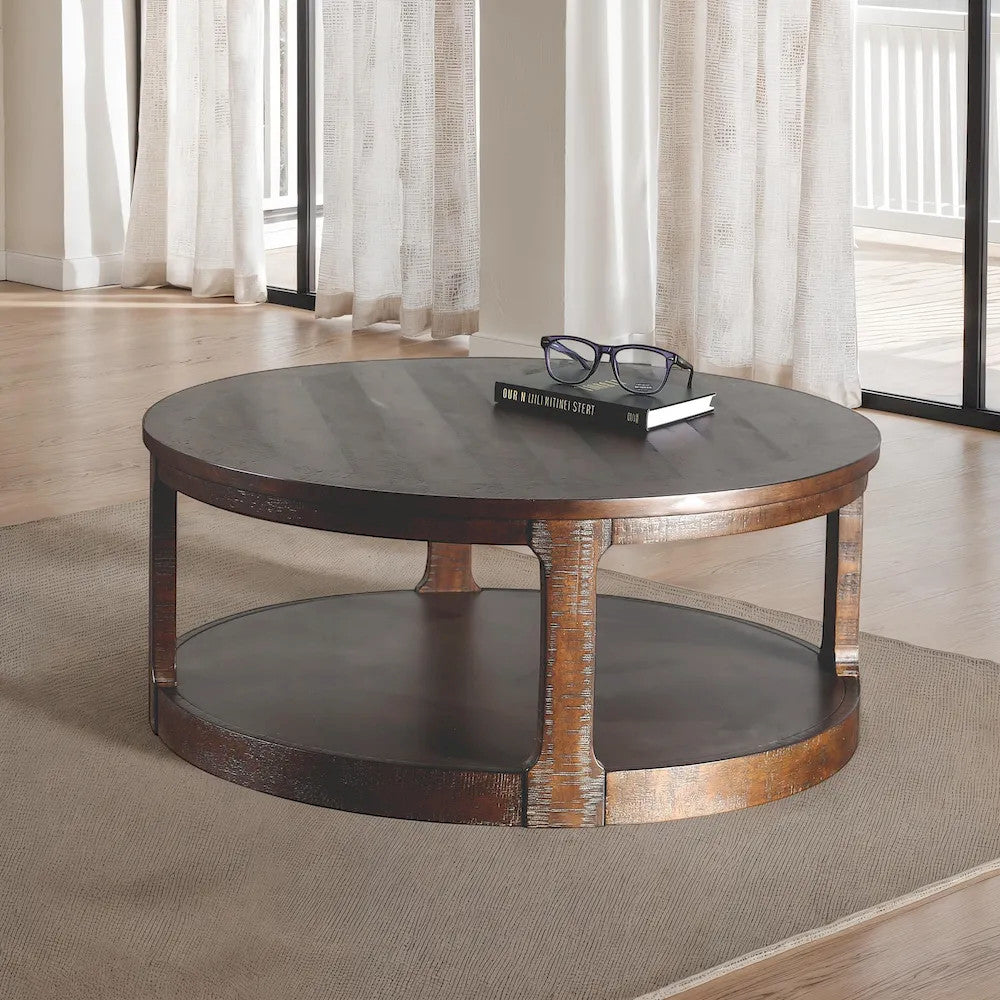 Furniture of America - Hickory - Coffee Table - Distressed Espresso - FM44011ES-C view 1