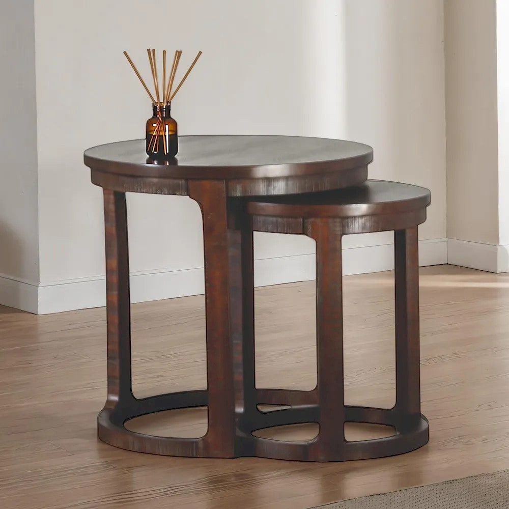 Furniture of America - Hickory - Nesting End Table - Distressed Espresso - FM44011ES-E view 1