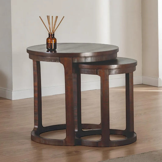 Furniture of America - Hickory - Nesting End Table - Distressed Espresso - FM44011ES-E view 1