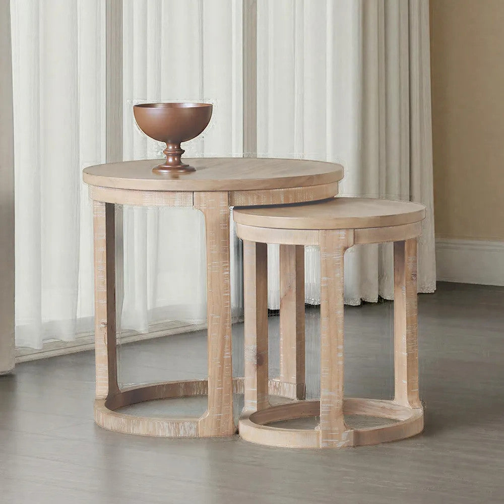 Furniture of America - Hickory - Nesting End Table - Natural - FM44011NT-E view 1