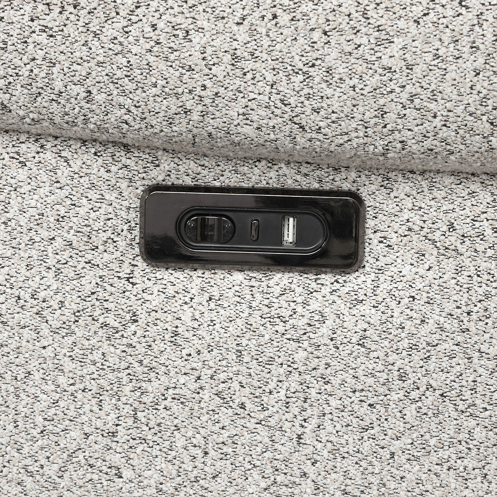 Furniture of America - Hieronimus Power Sectional in Light Gray - FM6014LG-SECT-PM View 3