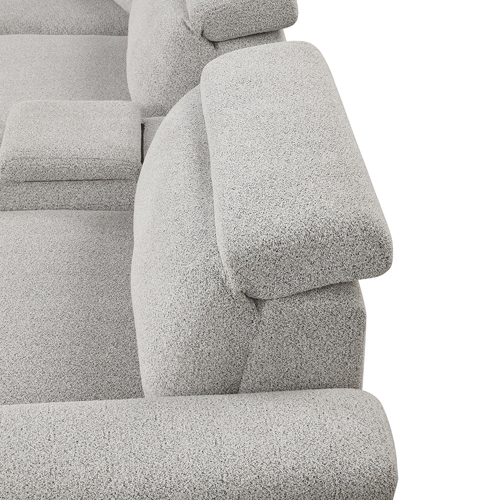 Furniture of America - Hieronimus Power Sectional in Light Gray - FM6014LG-SECT-PM View 7