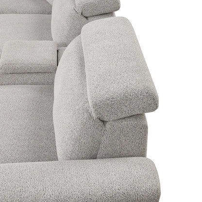 Furniture of America - Hieronimus Power Sectional in Light Gray - FM6014LG-SECT-PM View 7