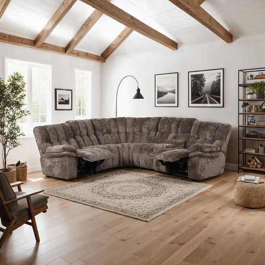 Furniture of America - Hieronymus Power Sectional in Dark Brown - FM64001DB-SECT-PM View 1