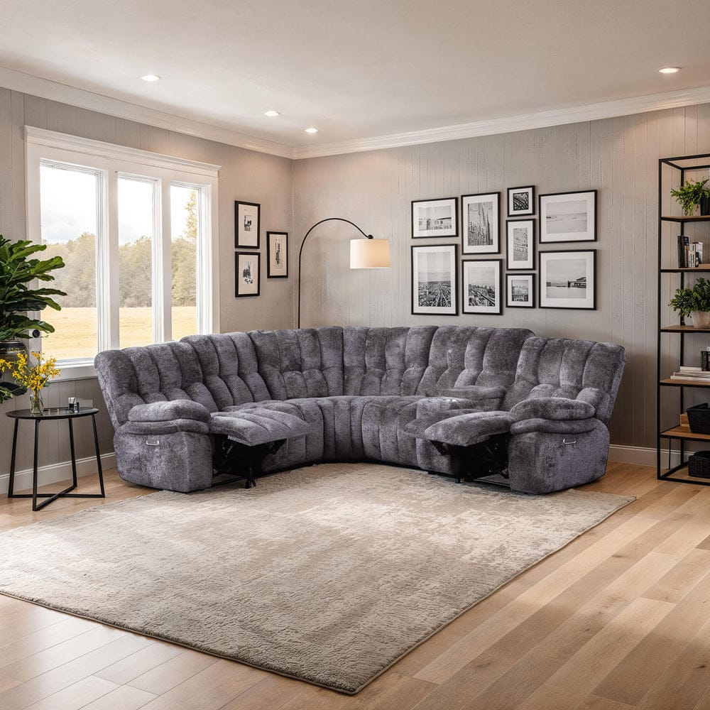 Furniture of America - Hieronymus Power Sectional in Dark Gray - FM64001DG-SECT-PM View 1