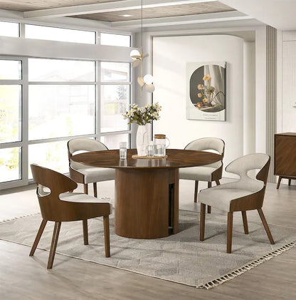 Furniture of America - Hillerod - 7 Pc. Round Dining Table Set - FM32006WN-RT-7PC view 1