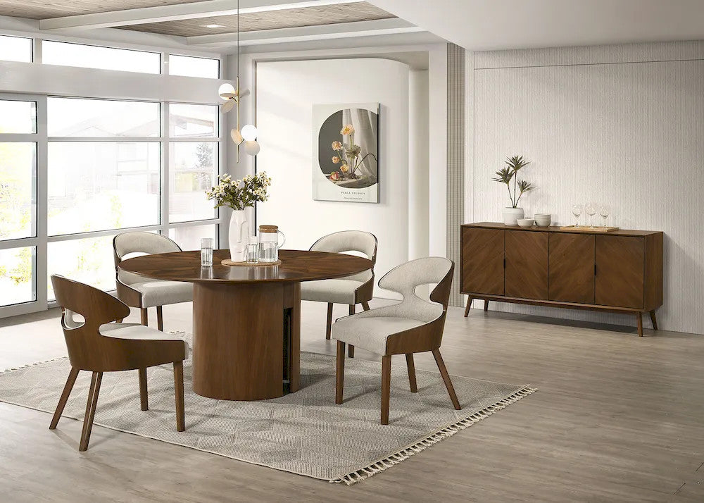 Furniture of America - Hillerod - Round Dining Table - FM32006WN-RT-TABLE view 2
