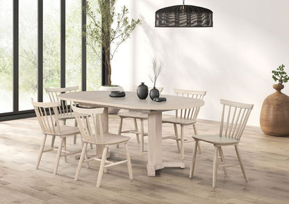 Furniture of America - Hines 7 Pc. Oval Dining Set, (6NT Chairs) in White Oak - FM3101NT-OT-7PC-NT View 1