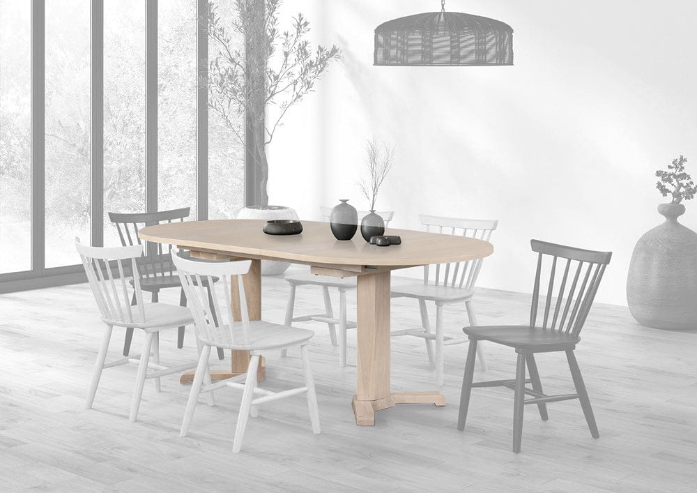 Furniture of America - Hines Oval Dining Table in White Oak - FM3101NT-OT View 1