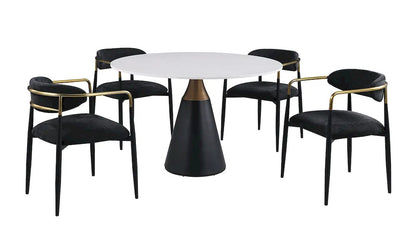 Furniture of America - Hobro - 5 Pc. Dining Table Set - Black - FM37002BK-T-5PC-03BK view 3
