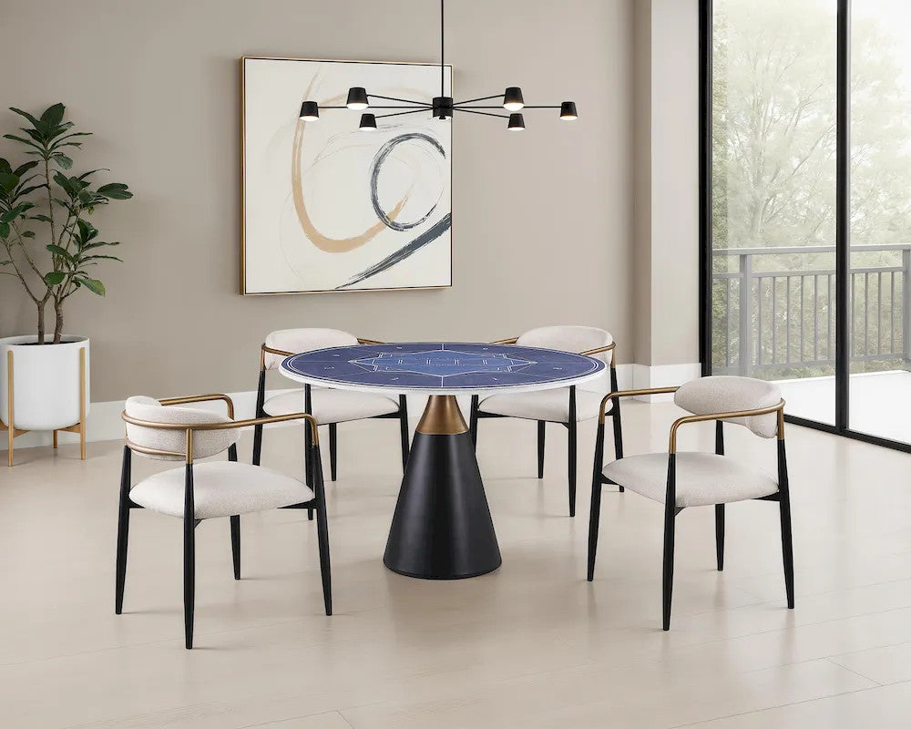 Furniture of America - Hobro - 5 Pc. Dining Table Set - Black - FM37002BK-T-5PC-03NT view 1