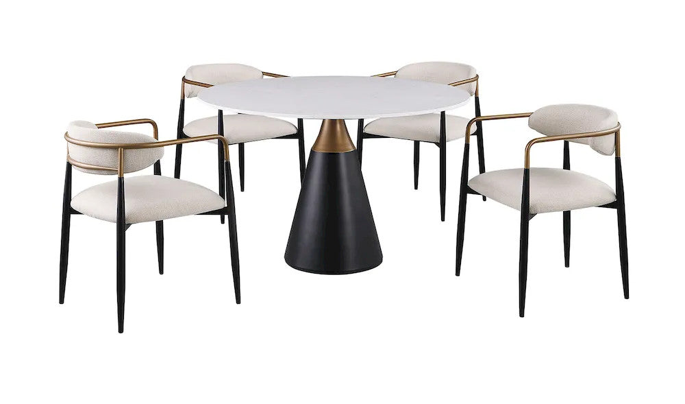 Furniture of America - Hobro - 5 Pc. Dining Table Set - Black - FM37002BK-T-5PC-03NT view 3
