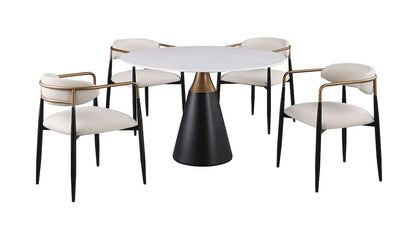 Furniture of America - Hobro - 5 Pc. Dining Table Set - Black - FM37002BK-T-5PC-03NT view 3