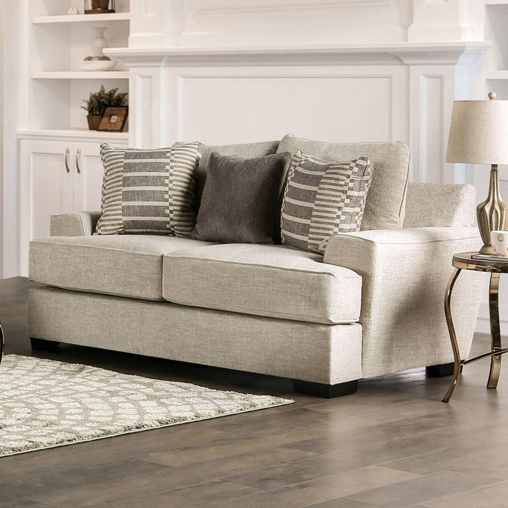 Furniture of America - Holborn Loveseat in Beige - SM1219-LV View 1