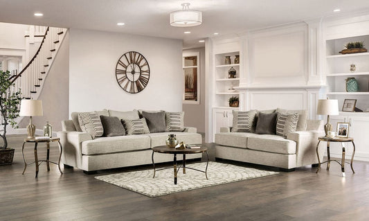 Furniture of America - Holborn Sofa + Loveseat in Beige - SM1219-2PC View 1