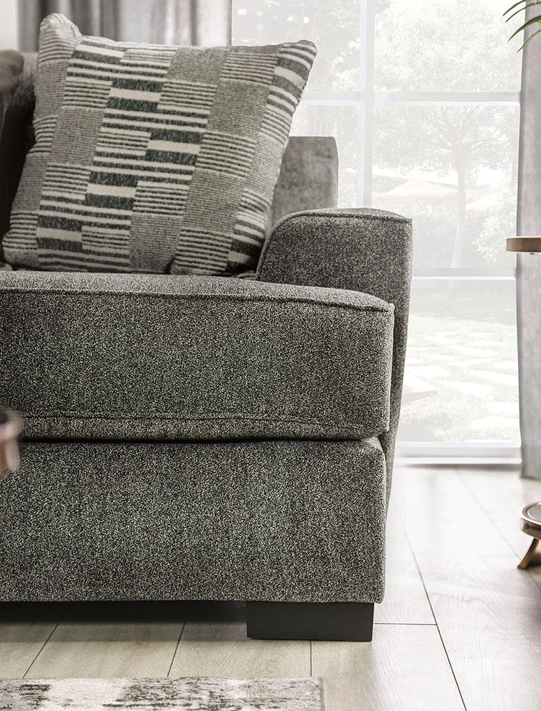 Furniture of America - Holborn Sofa + Loveseat in Gray - SM1220-2PC View 5