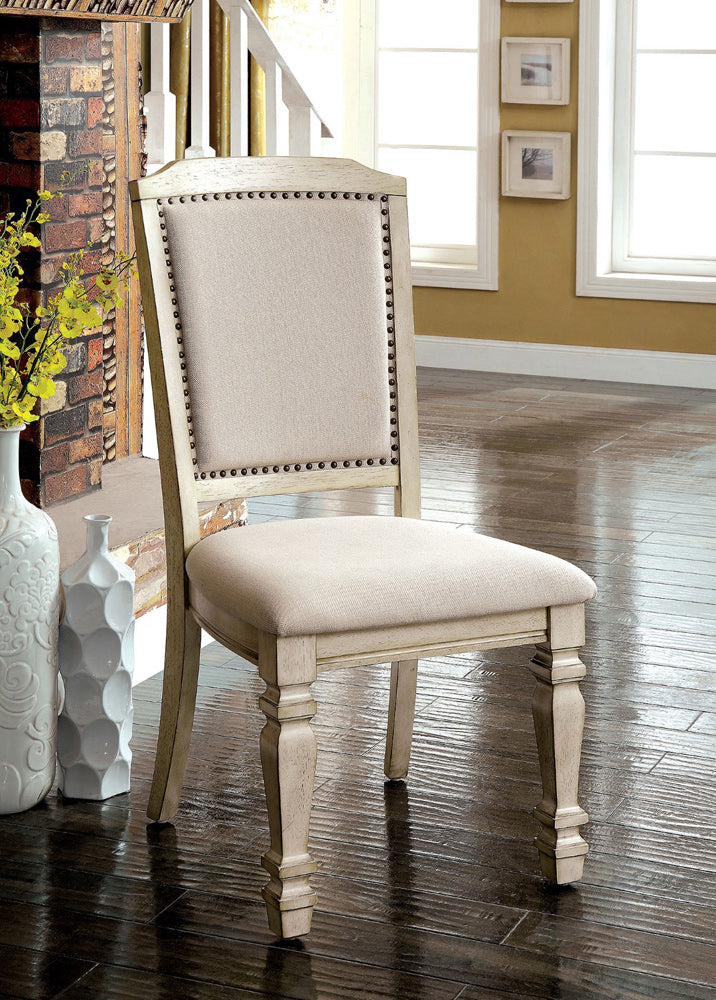 Furniture of America - Holcroft Side Chair Set of 2 in Antique White/Ivory - CM3600SC-2PK View 1