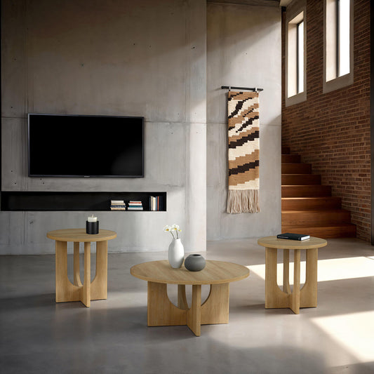 Furniture of America - Holen 3 Pc. Table Set in Natural - FM44003NT-3PK View 1