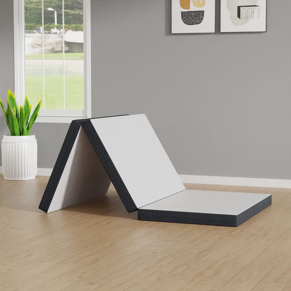 Furniture of America - Hollyhock 3" Twin Tri-Fold Memory Foam Topper in White/Gray - DM1003-T View 1