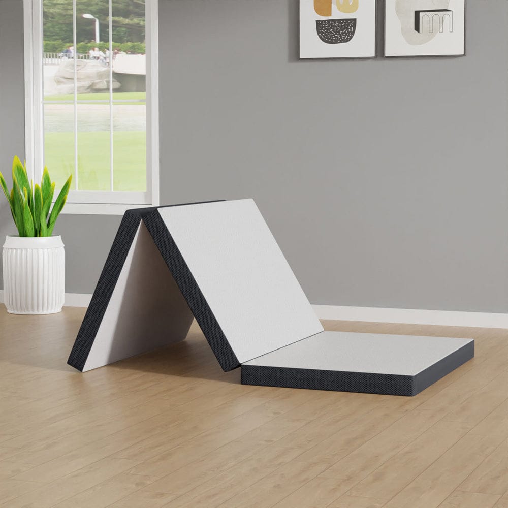 Furniture of America - Hollyhock 3" TXL Tri-Fold Memory Foam Topper in White/Gray - DM1003-TXL View 1