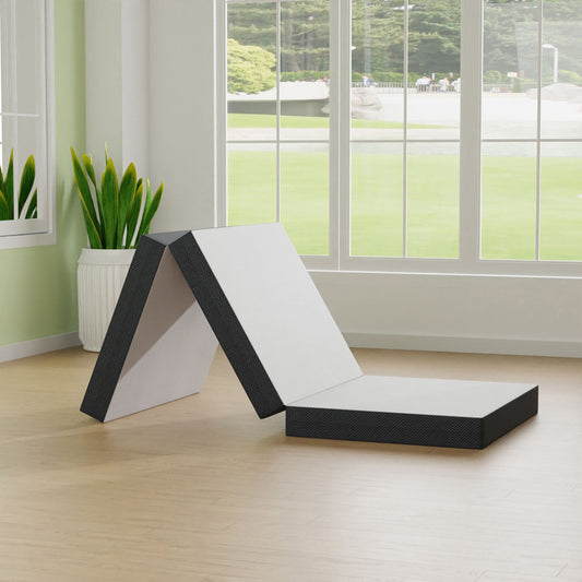 Furniture of America - Hollyhock 4" Queen Tri-Fold Memory Foam Topper in White/Gray - DM1004-Q View 1