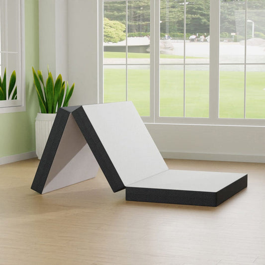 Furniture of America - Hollyhock 4" TXL Tri-Fold Memory Foam Topper in White/Gray - DM1004-TXL View 1