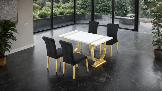 Furniture of America - Holstebro - Black Side Chair (Set of 2), Gold Frame - FM37007GB-SC-2PK view 2