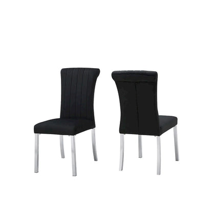 Furniture of America - Holstebro - Black Side Chair (Set of 2), Silver Frame - FM37007SB-SC-2PK view 3