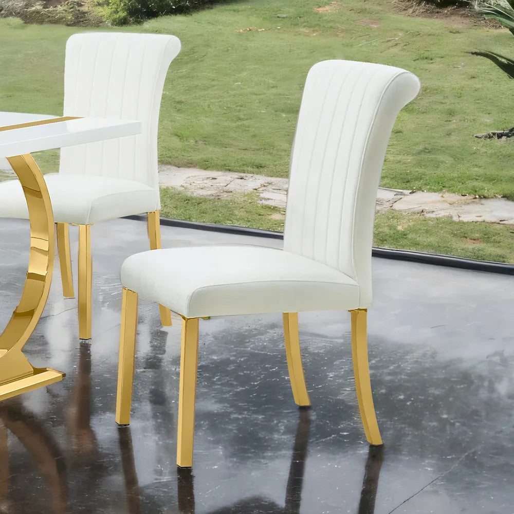 Furniture of America - Holstebro - White Side Chair (Set of 2), Gold Frame - FM37007GW-SC-2PK view 1