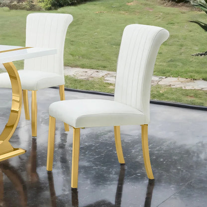 Furniture of America - Holstebro - White Side Chair (Set of 2), Gold Frame - FM37007GW-SC-2PK view 1