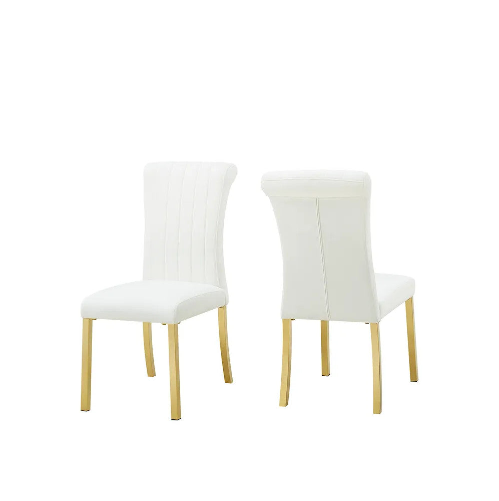 Furniture of America - Holstebro - White Side Chair (Set of 2), Gold Frame - FM37007GW-SC-2PK view 3