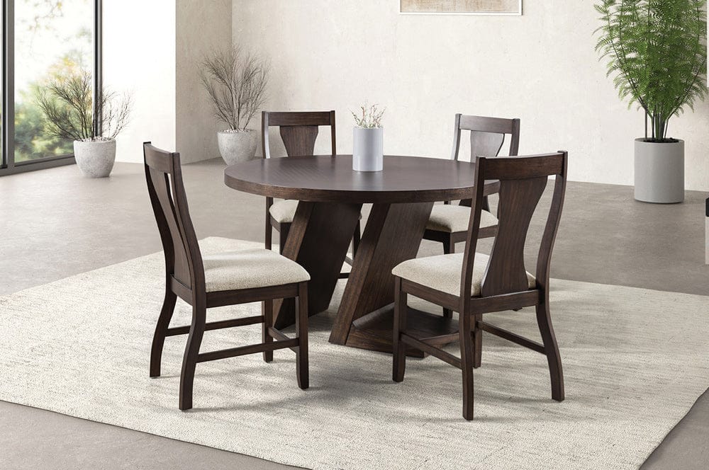 Furniture of America - Holsworthy 5 Pc. Round Dining Set in Espresso - FM3600ES-RT-5PC View 1