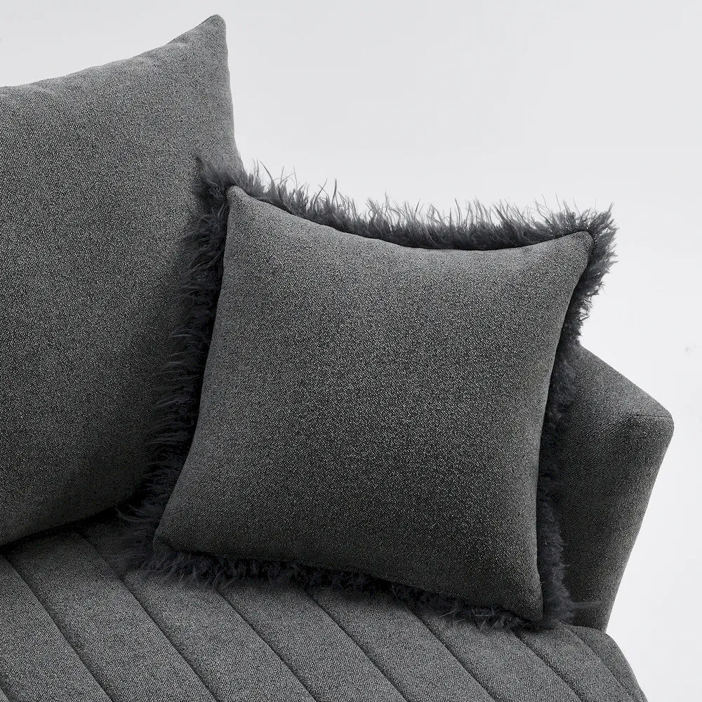 Furniture of America - Hoople - Swivel Chair, Channeled, Dark Gray - Dark Gray - FM-AC6001DG-SW view 6