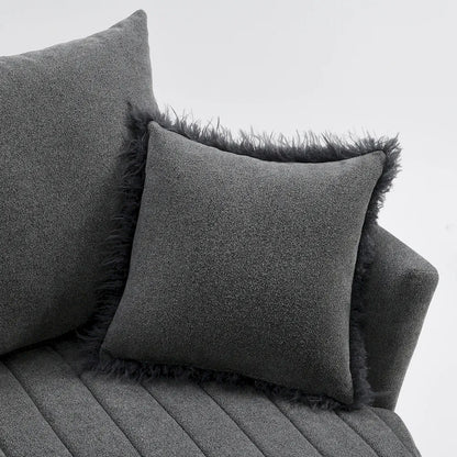 Furniture of America - Hoople - Swivel Chair, Channeled, Dark Gray - Dark Gray - FM-AC6001DG-SW view 6