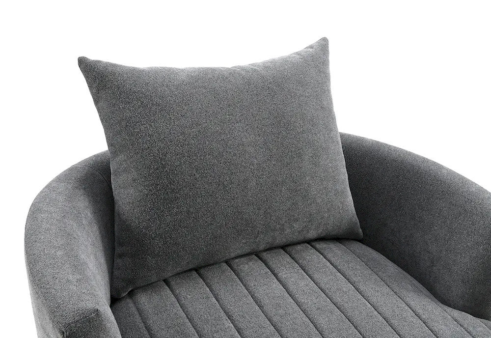 Furniture of America - Hoople - Swivel Chair, Channeled, Dark Gray - Dark Gray - FM-AC6001DG-SW view 7