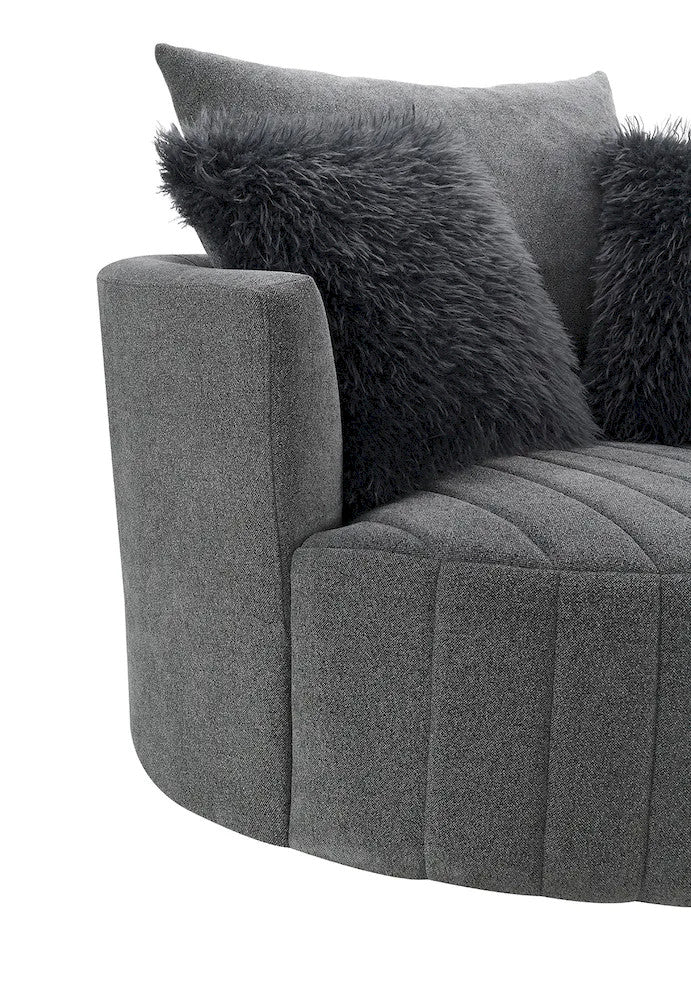 Furniture of America - Hoople - Swivel Chair, Channeled, Dark Gray - Dark Gray - FM-AC6001DG-SW view 8