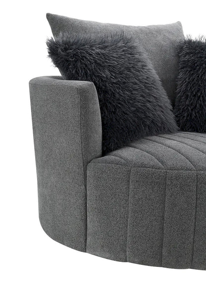 Furniture of America - Hoople - Swivel Chair, Channeled, Dark Gray - Dark Gray - FM-AC6001DG-SW view 8