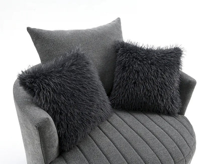 Furniture of America - Hoople - Swivel Chair, Channeled, Dark Gray - Dark Gray - FM-AC6001DG-SW view 10