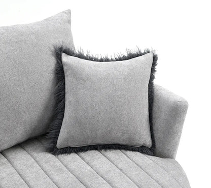 Furniture of America - Hoople - Swivel Chair, Channeled, Dark Gray - Light Gray - FM-AC6001LG-SW view 6