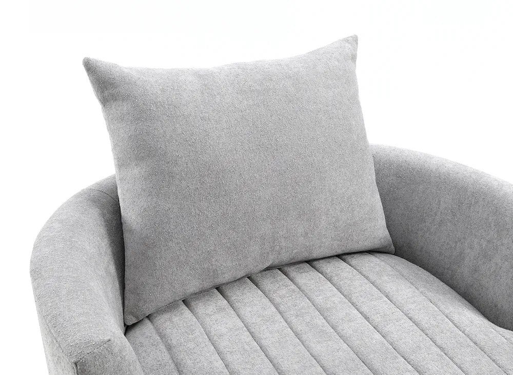 Furniture of America - Hoople - Swivel Chair, Channeled, Dark Gray - Light Gray - FM-AC6001LG-SW view 7