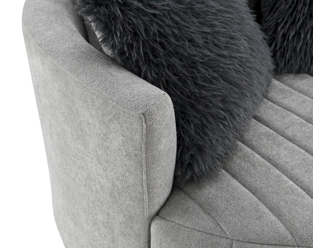 Furniture of America - Hoople - Swivel Chair, Channeled, Dark Gray - Light Gray - FM-AC6001LG-SW view 8