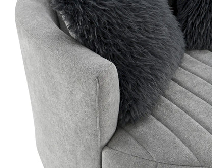 Furniture of America - Hoople - Swivel Chair, Channeled, Dark Gray - Light Gray - FM-AC6001LG-SW view 8