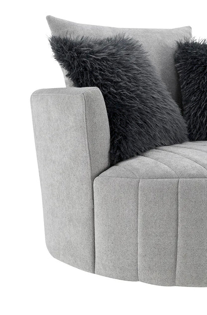 Furniture of America - Hoople - Swivel Chair, Channeled, Dark Gray - Light Gray - FM-AC6001LG-SW view 10