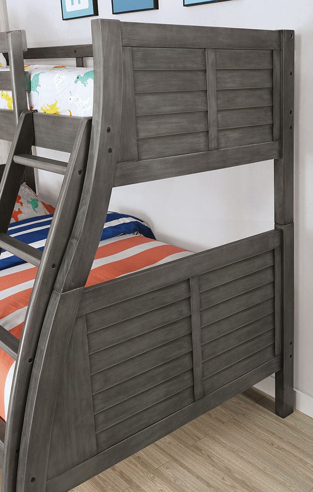 Furniture of America - Hoople Twin/Full Bunk Bed in Gray - CM-BK963GY-BED View 2
