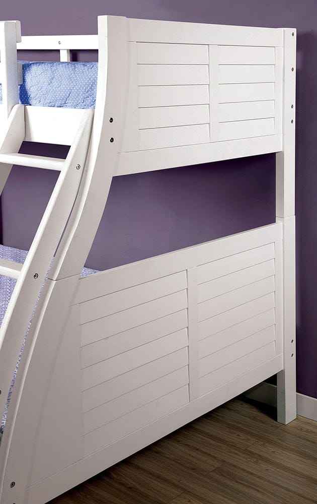Furniture of America - Hoople Twin/Full Bunk Bed in White - CM-BK963WH-BED View 2