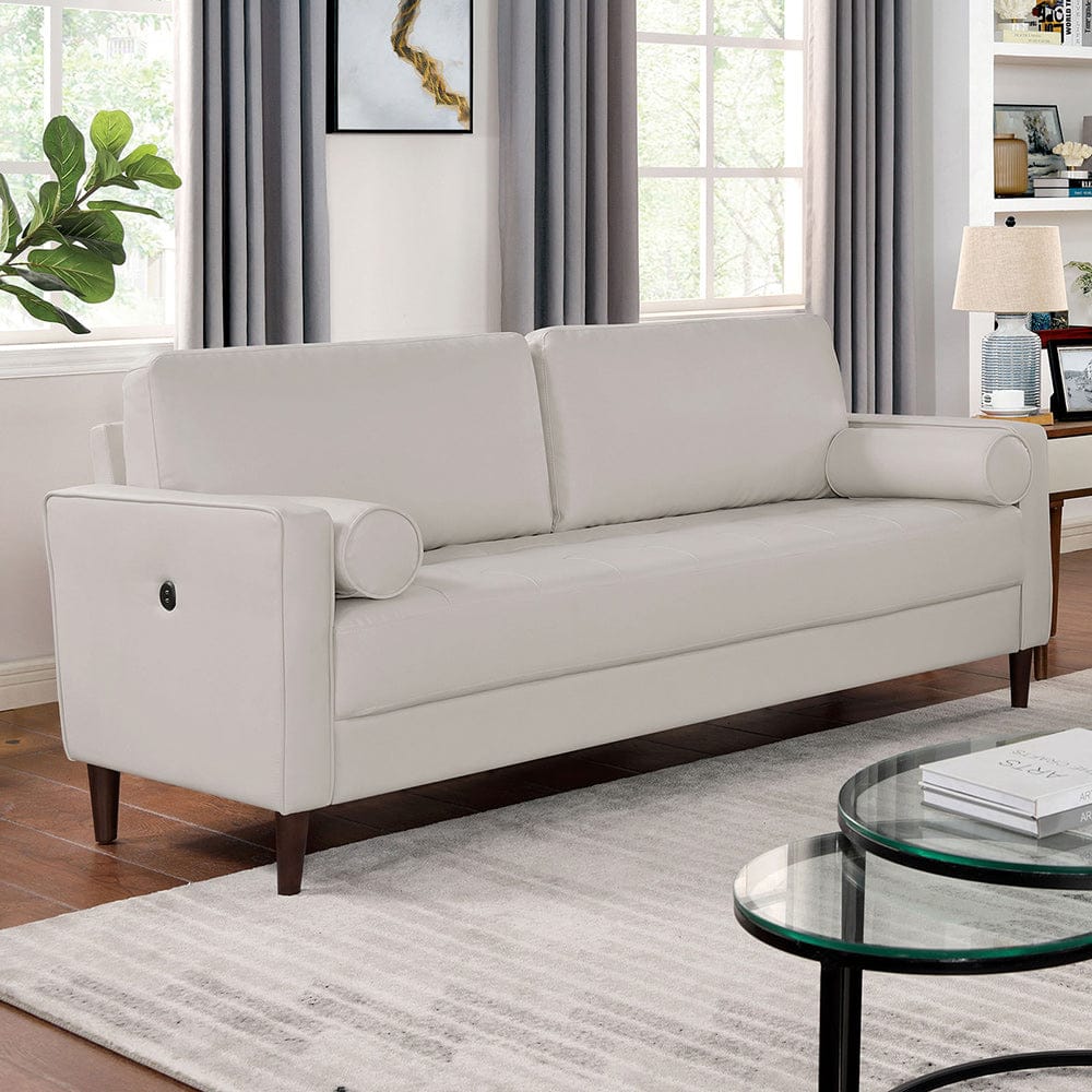 Furniture of America - Horgen Sofa + Loveseat in Off-White - CM6452WH-2PC View 2